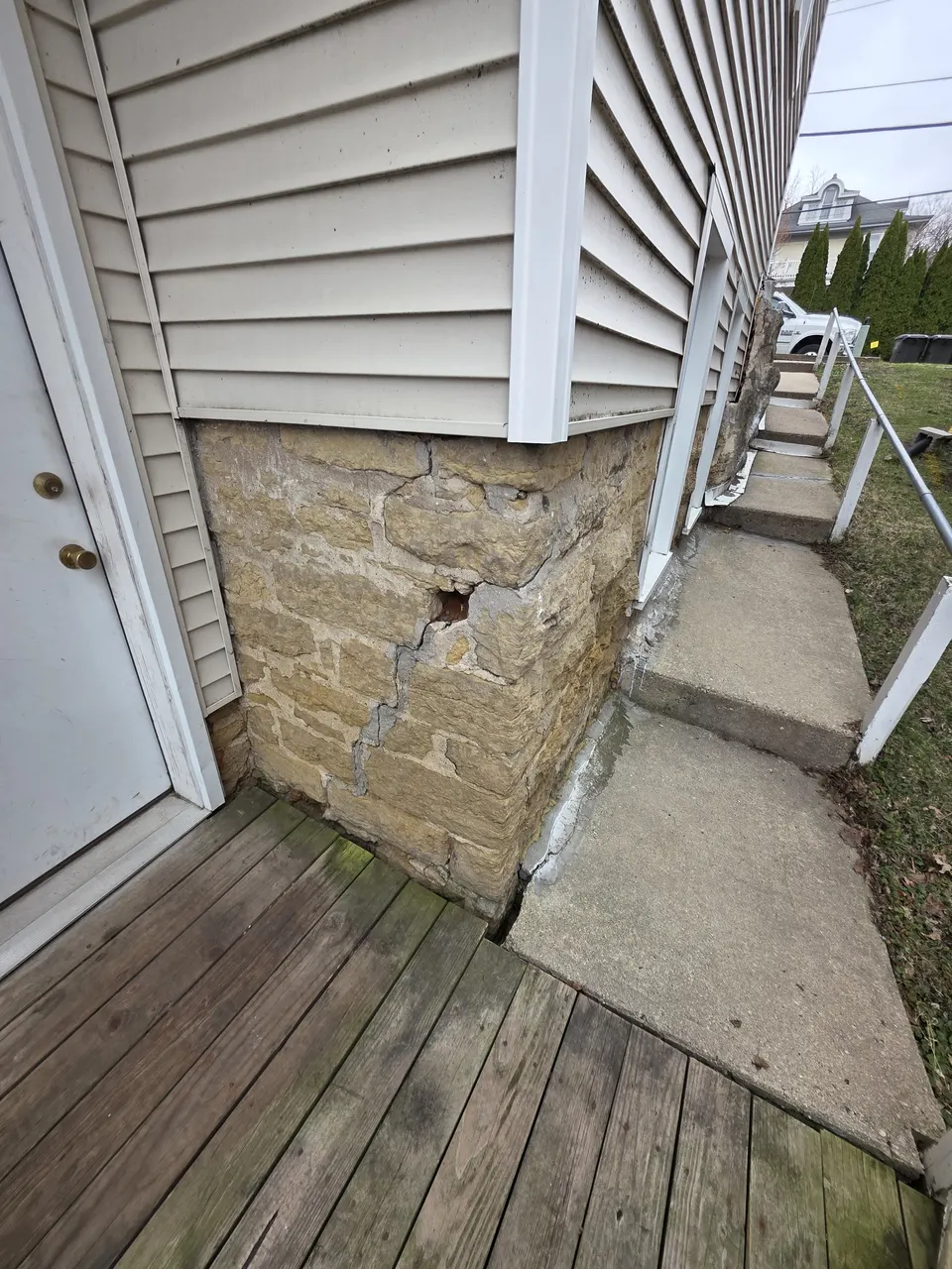 Concrete stairs before repair, Edgerton WI