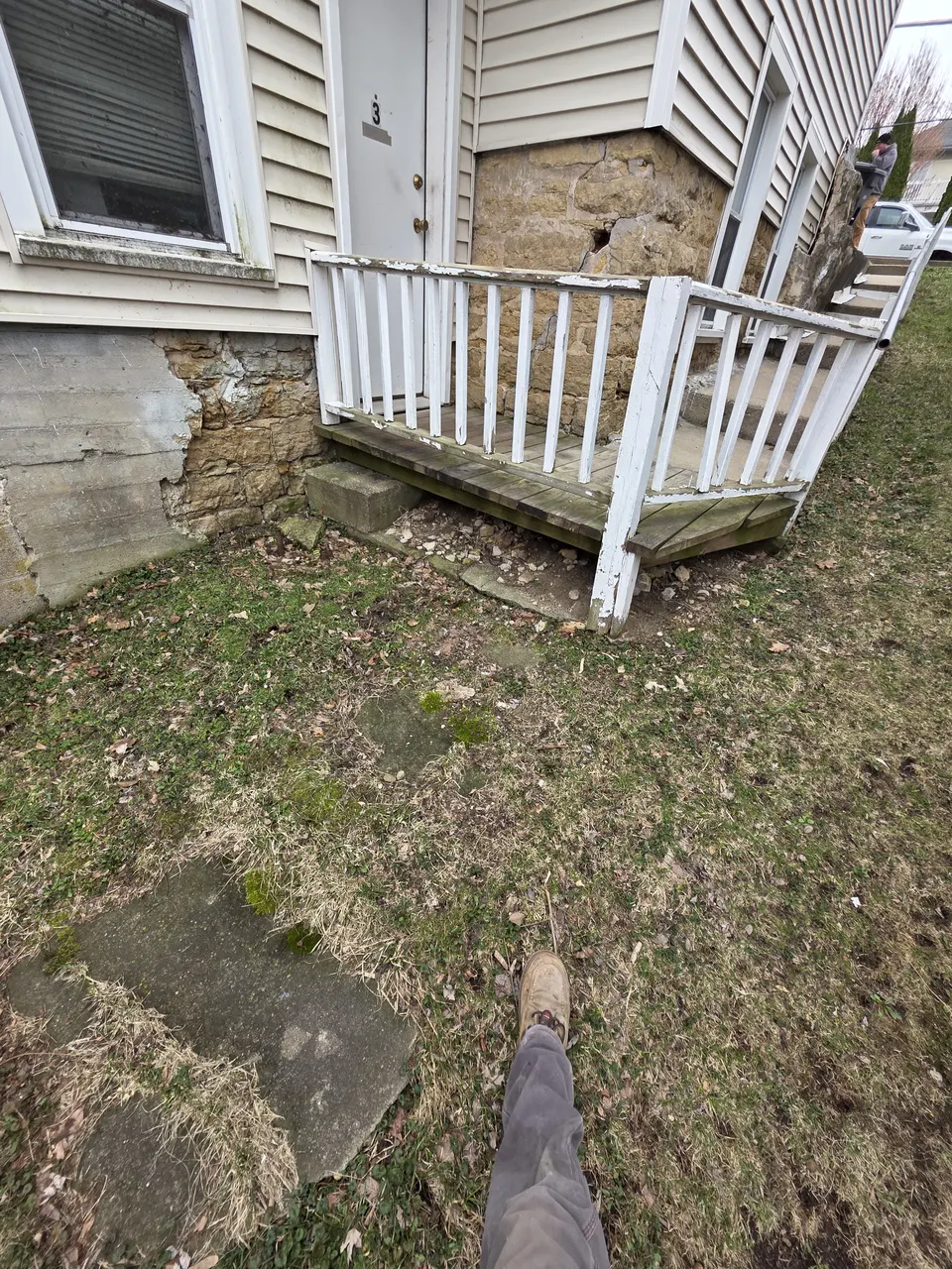 Damaged concrete entry steps before replacement, Edgerton WI